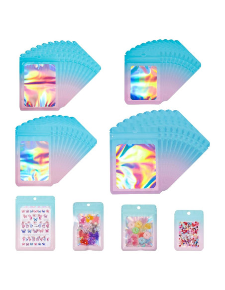 Bolsas Holográficas Mylar Fashewelry 40pcs Reutilizables 4 Tamaños Bolsas Holográficas Mylar Fashewelry 40pcs Reutilizables 4 Tamaños