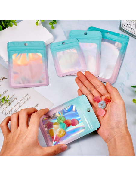 Bolsas Holográficas Mylar Fashewelry 40pcs Reutilizables 4 Tamaños Bolsas Holográficas Mylar Fashewelry 40pcs Reutilizables 4 Tamaños