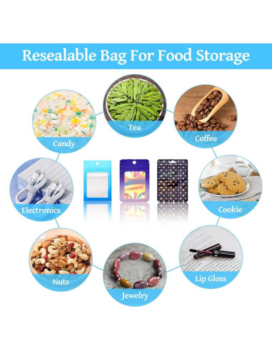 Bolsas Holográficas Mylar Fashewelry 40pcs Reutilizables 4 Tamaños