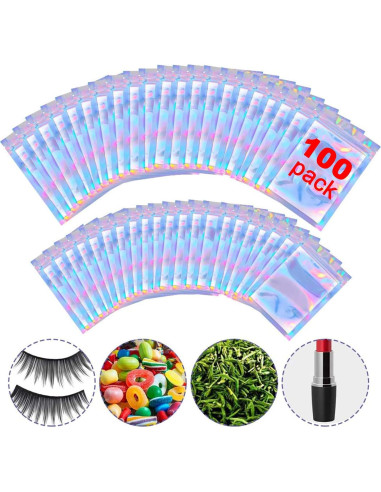 100 Bolsas de Aluminio Reutilizables KMDJG 10x15cm a Prueba de Olores