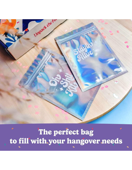 Kit de Resaca House of Party - 10 Bolsas Holográficas Reutilizables Kit de Resaca House of Party - 10 Bolsas Holográficas Reutilizables
