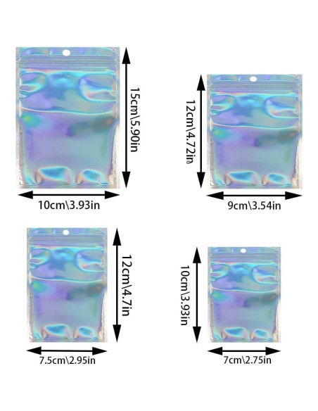 200 Bolsas Holográficas Reutilizables BOSOIRSOU 4 Tamaños 200 Bolsas Holográficas Reutilizables BOSOIRSOU 4 Tamaños