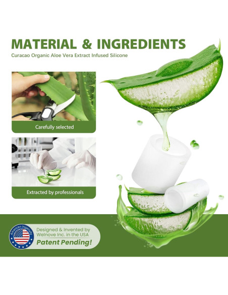 Protectores de Dedos de Silicona Bukihome - 14 Mangas Aloe Vera Protectores de Dedos de Silicona Bukihome - 14 Mangas Aloe Vera