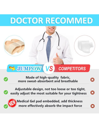 Protectores de Talón JUMPOW Beige Gruesos para Fascitis Plantar