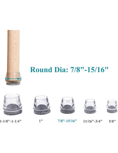 Protectores de Suelo para Patas de Sillas FURNIGEAR - 20 Unidades Silicona y Fieltro