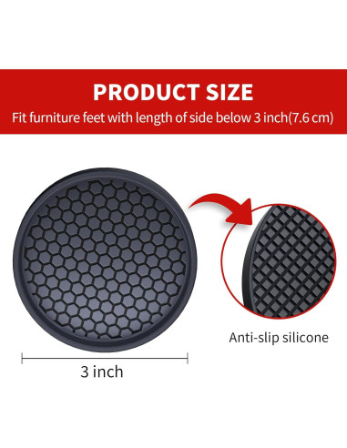 Almohadillas Antideslizantes Ezprotekt 8 Piezas 7.62 cm Negro