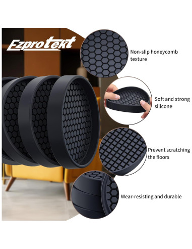 Almohadillas Antideslizantes Ezprotekt 8 Piezas 7.62 cm Negro