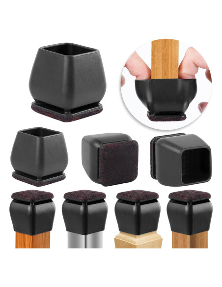 Ezprotekt 24 Protectores de Suelo de Silicona para Patas Cuadradas Ezprotekt 24 Protectores de Suelo de Silicona para Patas Cuadradas