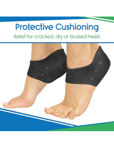 Protectores de Talón de Silicona ViveSole - 2 Pares - Alivio para Ampollas y Fascitis Plantar