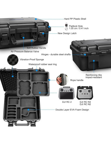 Funda Dura Impermeable Lekufee para Drone DJI Neo y Accesorios