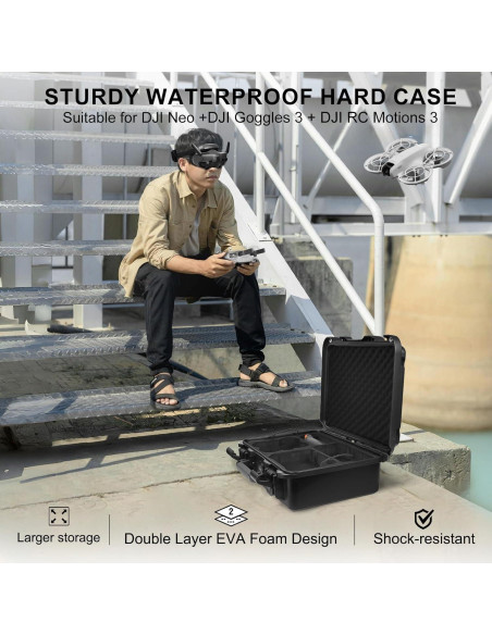 Funda Dura Impermeable Lekufee para Drone DJI Neo y Accesorios Funda Dura Impermeable Lekufee para Drone DJI Neo y Accesorios
