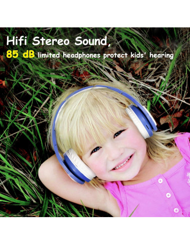 Auriculares Inalámbricos Bluetooth Woice para Niños - Volumen 85dB, Plegables, 16 Horas