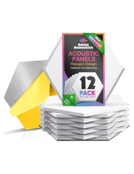 Paneles Acústicos Hexagonales Autoadhesivos Sonic Acoustics 12 Pzas Paneles Acústicos Hexagonales Autoadhesivos Sonic Acoustics 12 Pzas