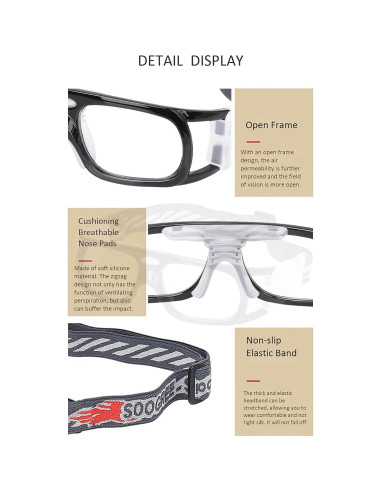 Gafas de Deporte SooGree con Lente Removible y Correa Ajustable