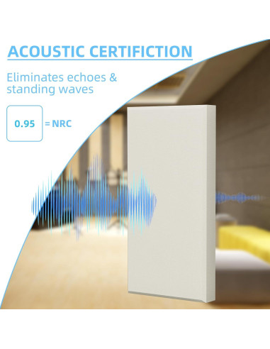 Paneles Acústicos GINCHAIN 4 PCS Beige 60x30cm Aislantes Sonido