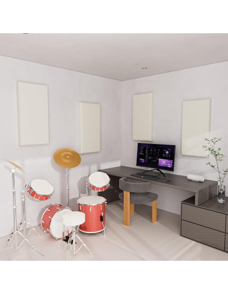Paneles Acústicos GINCHAIN 4 PCS Beige 60x30cm Aislantes Sonido Paneles Acústicos GINCHAIN 4 PCS Beige 60x30cm Aislantes Sonido