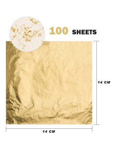 Hojas de Oro KraftiSky - 100 Piezas 14x14 cm para Manualidades 2