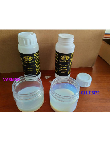 Kit de Dorado JINRUISI 100ml Adhesivo y Barniz + 100 Hojas