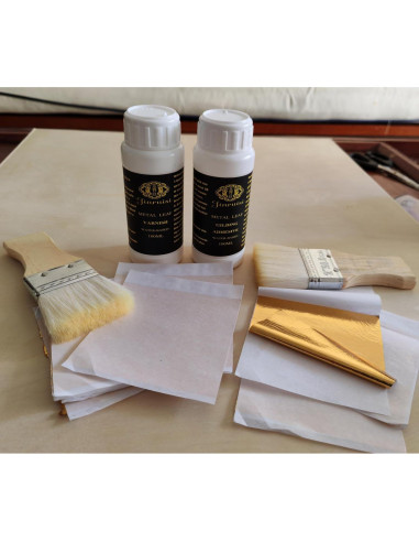 Kit de Dorado JINRUISI 100ml Adhesivo y Barniz + 100 Hojas
