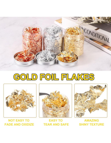 Copos de Hoja de Oro 3g MECCANIXITY para Manualidades