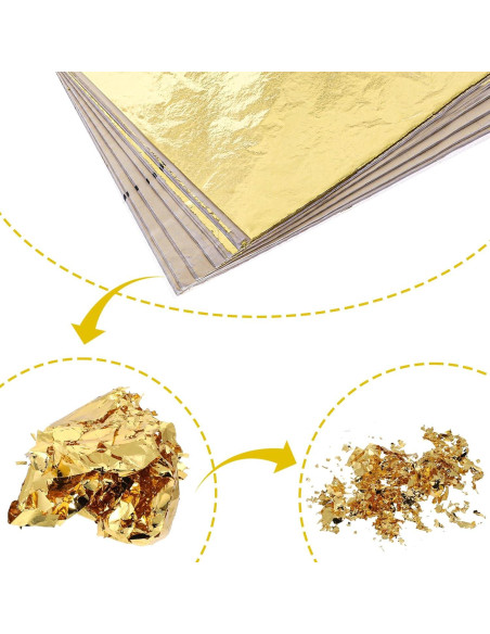 100 Hojas de Foil Dorado y Plateado 14x14 cm para Manualidades 100 Hojas de Foil Dorado y Plateado 14x14 cm para Manualidades