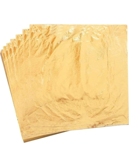 300 Hojas de Oro, Plata y Cobre 8x8cm para Manualidades 300 Hojas de Oro, Plata y Cobre 8x8cm para Manualidades
