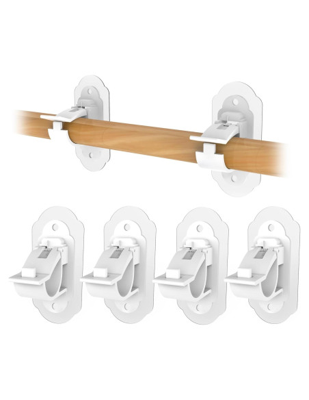 Soportes de Barra de Cortina Adhesivos KEAMIMU 4 Pcs Blanco Soportes de Barra de Cortina Adhesivos KEAMIMU 4 Pcs Blanco