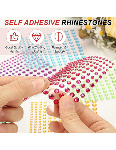 Etiquetas de Gemas Acrílicas PATIKIL 660 Pcs Oro Claro 4 Tamaños