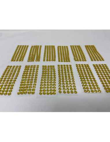 Gemas Adhesivas Doradas AoneFun 6MM - 780 Pcs para Manualidades