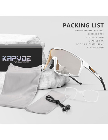 Gafas de Ciclismo KAPVOE K180 Fotoquímicas UV400