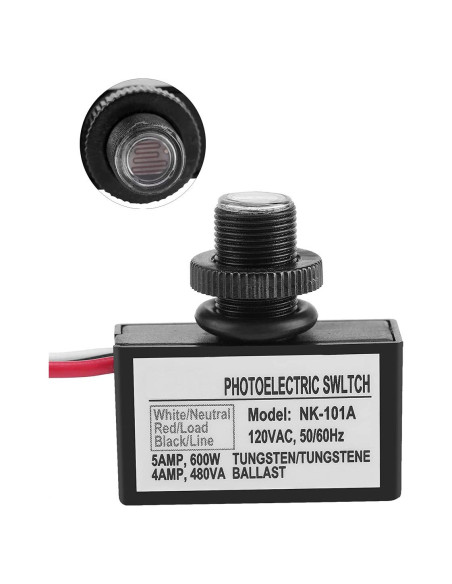 Interruptor Fotoeléctrico Lelukee para Luz Exterior 120V AC Interruptor Fotoeléctrico Lelukee para Luz Exterior 120V AC