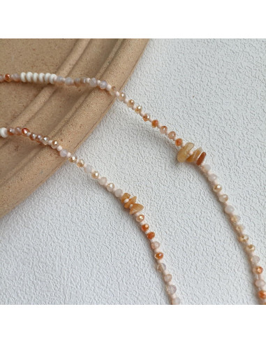 Cadena de Gafas Chic con Perlas de Cristal Amarilla