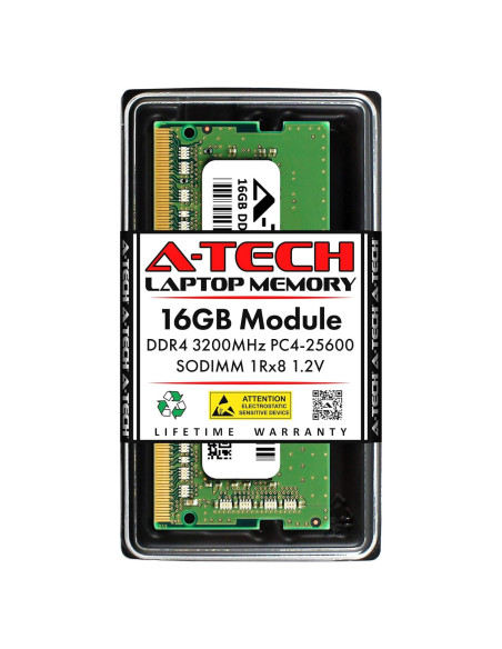 Memoria RAM A-Tech 16GB DDR4 3200MHz SO-DIMM 260-Pin Memoria RAM A-Tech 16GB DDR4 3200MHz SO-DIMM 260-Pin