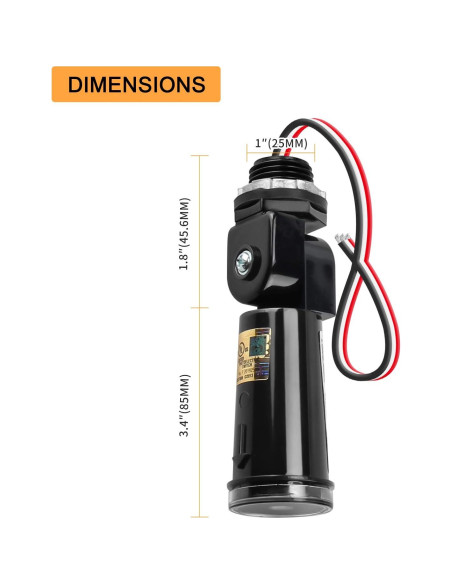 Paquete de 2 Sensores Fotoeléctricos YELLORE IP65 120-277V Paquete de 2 Sensores Fotoeléctricos YELLORE IP65 120-277V