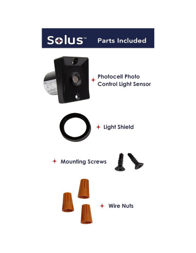 Sensor de Luz Automático Solus SPC-320 120V Fotocélula Negro