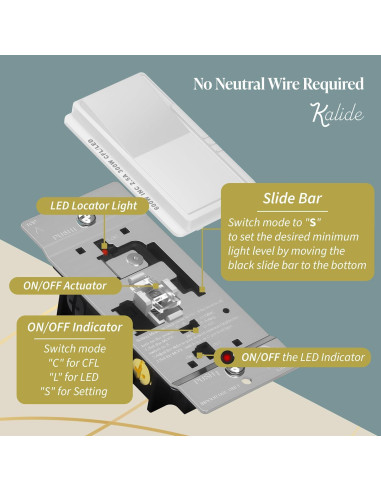 Interruptor Regulador de Luz LED Kalide Top Greener 300W Blanco