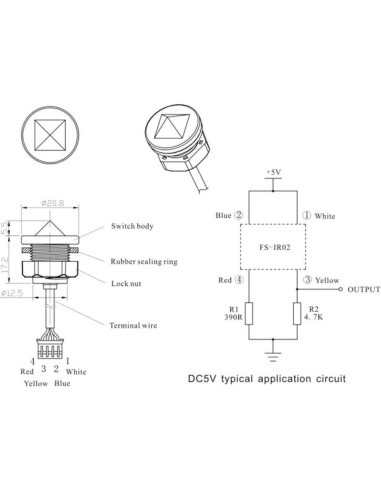 Sensor de Nivel de Líquido Óptico Taidacent FS-IR02 32g