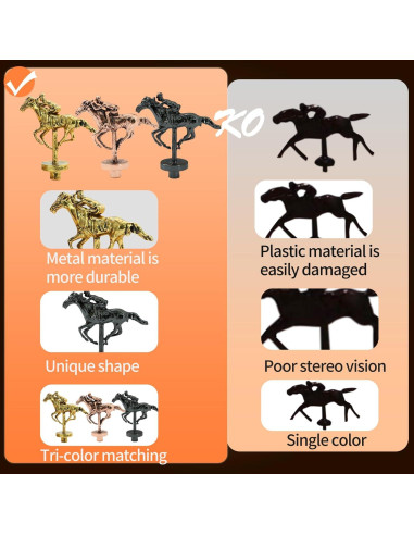 Caballos de Metal para Juego de Mesa Jyquorp - 11 Piezas