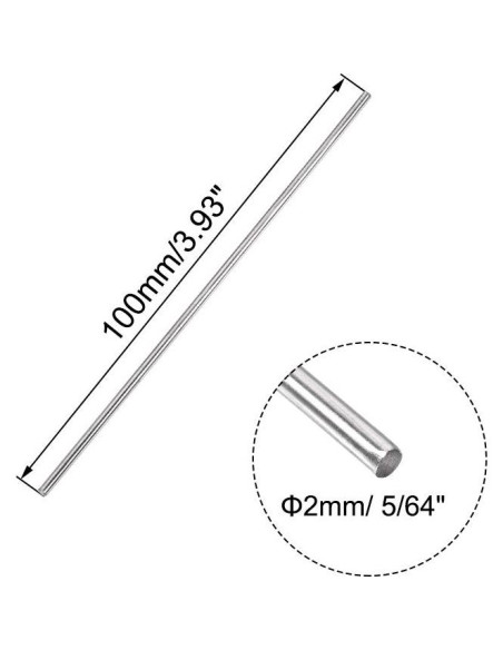 Varilla Redonda Sólida Acero Inoxidable 304 Uxcell 2mm 100mm - 5pcs Varilla Redonda Sólida Acero Inoxidable 304 Uxcell 2mm 100mm - 5pcs