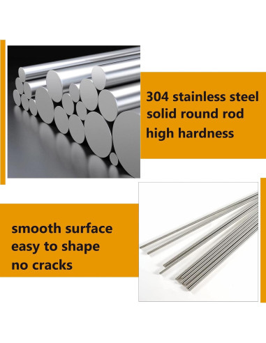 Barras de Acero Inoxidable TOP-VIGOR 5pcs 1mm x 300mm