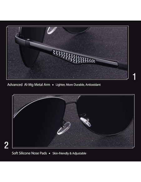 Gafas de Sol GQUEEN Polarizadas UV400 Estilo Militar Gafas de Sol GQUEEN Polarizadas UV400 Estilo Militar