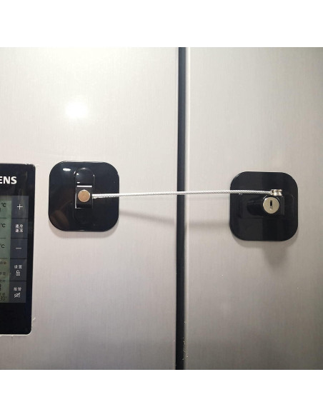 Cerraduras de Refrigerador YEYA con Llave - 2 Paquete Negro Cerraduras de Refrigerador YEYA con Llave - 2 Paquete Negro