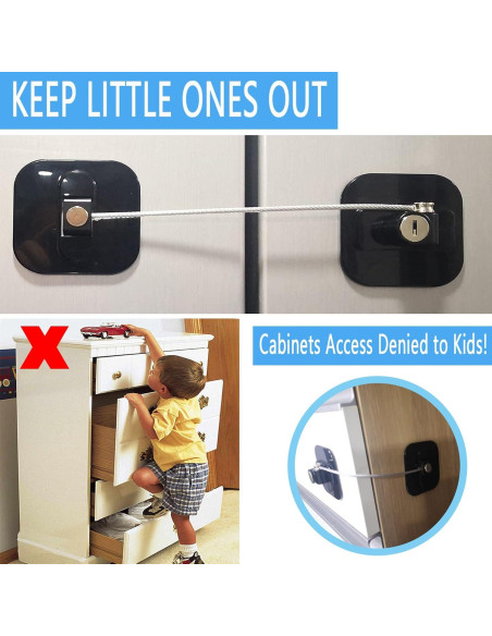 Cerraduras de Refrigerador YEYA con Llave - 2 Paquete Negro Cerraduras de Refrigerador YEYA con Llave - 2 Paquete Negro