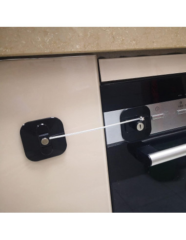 Cerraduras de Refrigerador YEYA con Llave - 2 Paquete Negro