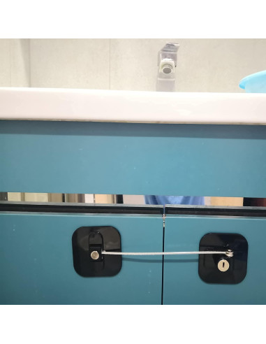Cerraduras de Refrigerador YEYA con Llave - 2 Paquete Negro