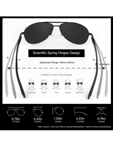 Gafas de Sol GQUEEN Polarizadas UV400 Estilo Militar