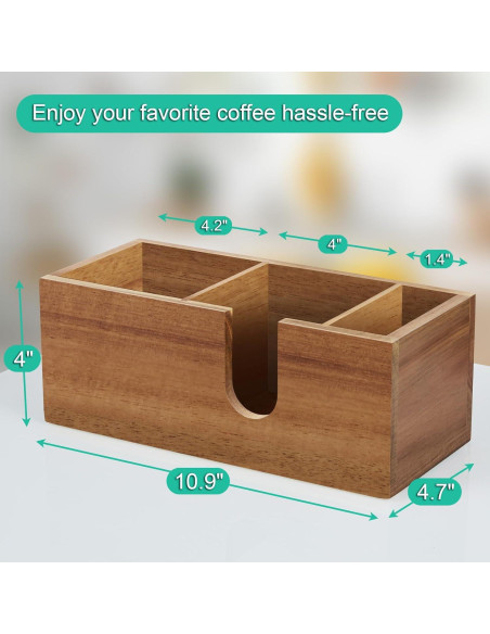 Soporte Organizador de Tazas ALELION de Madera de Acacia 27.7x11.9cm Soporte Organizador de Tazas ALELION de Madera de Acacia 27.7x11.9cm