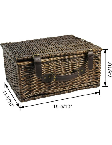 Cesta de Picnic de Mimbre INNO STAGE para 2 con Manta Impermeable