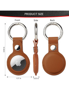 Paquete de 4 llaveros de cuero PU para Apple Air Tag - ONEJIE 2