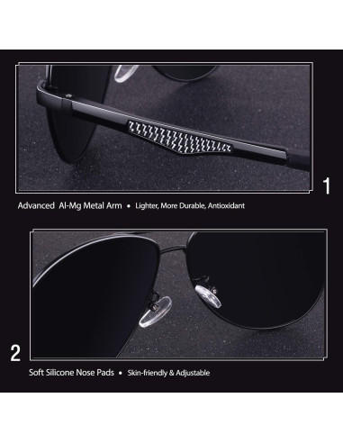 Gafas de Sol GQUEEN Polarizadas UV400 Estilo Militar